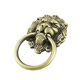 SODIAL ( R )アンティークスタイルブロンズライオンヘッド設計引き出しリングプルハンドルノブ