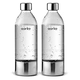 aarke (アールケ) 国内正規品 カーボネーター 本体専用ペットボトル (800ml × 2本セット) BPAフリーPETボトル クリア/スチールシルバー ステンレス製