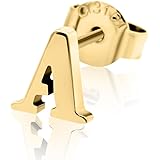 HSP サージカルステンレス ピアス イニシャル アルファベット 1個売り 片耳用 メンズ レディース