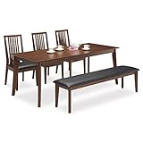 ダイニングテーブルセット ダイニングセット 5点セット 6人掛け 6人用 木製 北欧モダン風 ブラウン