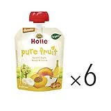 ホレ ピューレ バナナ, りんご, マンゴ, アプリコット【有機JAS】6か月～ 90g×6個
