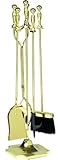 Uniflame 5-piece Polished Brass Fireset、光沢真鍮