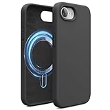 【elago】 iPhone 17e iPhone 16e 対応 ケース マグネット 付き シリコン 耐衝撃 スマホケース 指紋 防止 サラサラ シリコンケース [ iPhone17e iPhone16e アイフォン17e アイフォン16e 対応 ] MAGNETIC SILICONE CASE ブラック