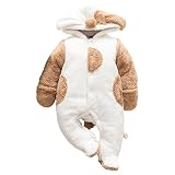 Deylaying 新生児 ベビー 男の子 パピースタイル ロンパース 幼児 フード付き 保暖 防寒 長袖 コットン ジャンプスーツ 秋冬 アウターウェア アウターウェア 出産祝い 服装