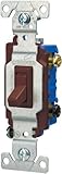Eaton 1303-7B-SP-L 15-Amp, 120-Volt Standard Grade 3-Way Framed Toggle AC Quiet Switch, Brown by Eat
