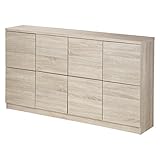 スクエア扉キャビネット ステラストレージ 8枚扉 ホワイトオーク柄