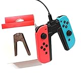 Godrii Joy-Con v-グリップ 充電式でゲーム体験が向上 Switch Joy-Con 充電式グリップ Switch対応 v-グリップ LED充電インジケーターでプレイ中に充電 超軽量 取り付け簡単 持ち運び簡単 白 (Black)