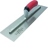 16in Marshalltown 708SD - 1/4"x3/16"x1/4" V Notched Trowel Durasoft Handle [並行輸入品]