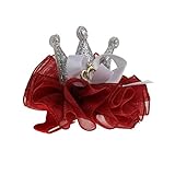 ノーブランド品 女の子　赤ちゃん　パーティー　ファブリック　ヘアクリップ　ヘアピン　クラウン　ボウ　ヘアアクセサリー　髪留め　髪飾り　全4色選べる - 暗赤色