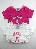 パックの2 Outerstuff公式ライセンス幼児12月Arizona State Sundevilsベビー女の子ピンクandホワイトワンジーロンパースクリーパー