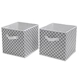 Delta Children Deluxe 2 Storage Water-Resistant Cubes Gingham/Grey [並行輸入品]