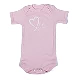 ポンチョベビー Poncho Baby オーガニックコットン 半袖 ロンパース ボディスーツ Milk Lover (3-6ヶ月, ピンク)