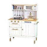 AOUTNコンロ付きミニキッチン、木製おもちゃのキッチン、男の子と女の子向けの知育玩具 (B)