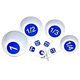 Chef Craft Plastic Measuring Cups, White with Blue, 4-Piece, 6.375-Inch by Chef Craft