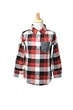 ラゲッドバッツ　RuggedButts 　シャツ　チェック　前あき　ボタン　男の子　USA　RuffleButtsの弟ブランド (レッド＆ブラック＆ホワイト, 5) [並行輸入品]