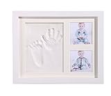 vegonia(ベゴニア) 赤ちゃんの手形 綺麗なベビーフレーム記念品 足形フレーム プライスレスなメモリ アクリルガラスと安全な非毒性の粘土 良品質の木製フレーム 男女通用 赤ちゃんのための完全なギ