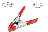 4 Inch Heavy Duty Spring Clamp Easy Grip Ergonomic Handle - 2 Pack, For Gripping, Camping And Securi