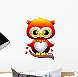 Baby Owl Love Owl Wall Decal by Wallmonkeys Peel and Stick Graphic (12 in H x 8 in W) WM115466 [並行輸入