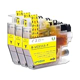 LC3111Y 3本 純正品併用 イエロー Brother用互換インクカートリッジ 互換品 LC3111-4PK 個包装 大容量 残量表示 ICチップ対応 DCP-J987N J982N J981N J978N J973N J972N J587N J582N J577N J572N MFC-J998DN/DWN J903N J898N J893N J738DN/DWN