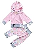 赤ちゃんの女の子の服セットパーカースウェットトップ+花ロングパンツカジュアルの服 (6-12 M, A)