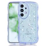 YUYIB スマホケース 対応 Galaxy A52 4G/5G ケース SC-53B クリア キラキラ かわいい tpuソフト 薄型 傷防止背面 滑り止め 指紋防止 ストラップホール付き 対応 ギャラクシーA52 4G/5G カバー (ブルー)