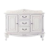 クラシック家具 キャビネット 幅110cm／ミルキーホワイト 【AC033681】