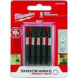 Milwaukee Electric Tool 48-32-4491 #1 Ecx Shockwave 2-Inch Lenght Powerbit, 5-Pack [並行輸入品]