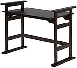 弁天インテリア 高さ調整機能付き リビングテーブル デスク机 多用途テーブル ダークブラウン