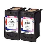 【FreedomInk】キヤノン用 BC-360XL BC-361XL ブラック1本 + カラー1本 (全2本) 大容量 リサイクルインクカートリッジ 対応機種 : TS5330 / TS5430【 残量表示/ICチップ付き 特大容量 】