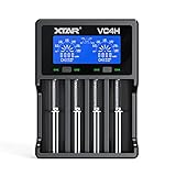 XTAR VC4H リチウム充電器 電池充電器 3.6V/3.7Vリチウムイオン電池 10400～32650 保護回路付21700電池対応 1.2V ニッケル水素電池/ニカド電池対応 AAAA/AAA/AA/A/SC/C Type-C入力 バッテリー活性化機能 Li-ion Ni-MH Ni-Cd IMR INR ICR