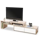 テレビ台 テレビボード TV台 TVボード AVボード 伸縮テレビ台 198cm ラック脚タイプ オーク×ホワイト