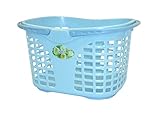 サンコープラスチック ランドリーバスケット ブライトバスケット フラワー No.35 パールブルー