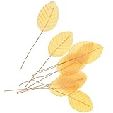 P Prettyia 実用的　人工葉　家　庭　インテリア　DIY　写真　小道具　200本　全4色　　 - 黄