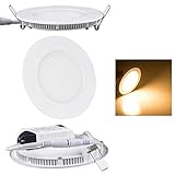 RCLITE 9W Round LED Recessed Ceiling Light, LED Panel Light,600lm,Warm White(3000k), Ac85-265v,Water