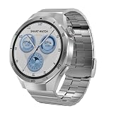 JUSUTEK 2025 人気 超多機能スマートウォッチ通話機能付き,録音機能付,1.43インチAMOLED高精細画面腕時計,MP3/MP4再生,3Dサラウンドビジョン,万歩計，IP68防水，高速ワイヤレス充電、Bluetooth5.3、常時点灯可能,7+ミニゲーム,写真アルバム，電話着信,Line通知,iphone&アンドロイド対応,お贈り物,日本語説明書 (銀鋼)