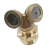 Flameer 霧吹きノズル　スプリンクラー　2頭　降温 ガーデニング 芝生 庭園 農業 灌漑 黄銅製　1/2インチ　噴霧スプレー　
