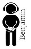Gamer Player Benjamin名Letters Childrens部屋ビニール壁アートステッカーデカール