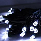 rising・sun ソーラー LED 充電 式 イルミネーション 防滴 防水 ガーデン ライト (ホワイト 20m 200球)
