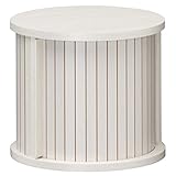 白井産業【SHIRAI】蛇腹扉の円筒型収納 整理棚 ねこ家具 チャモス ホワイト 白 幅約37cm 高さ約32cm CMO-3035JWH