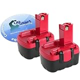 2xパック - Bosch 2 607 335 465 互換バッテリー : Bosch 14.4V 電動 工具用 バッテリー対応 (1300mAh, 14.4V, ニカド)