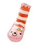 Ziweiba ベビーシューズ 靴下付き ソフト トレーニング ルームシューズ 室内 室外 履き ベビー 滑り止め付き (13, C)