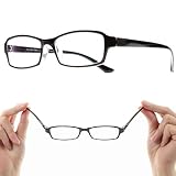 [Netmeganecom] 眼鏡 近眼 近視 度付き メガネ【CF5043C1-4.50 PD62 】 フレーム色:BLACK/テンプル黒 マイナスレンズ マルチコート UVカットレンズ 撥水コート 度あり 度有り 度入り 弾性
