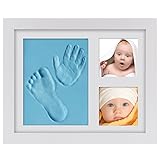 赤ちゃんの手形、PChero 足形フレームキット、チャーミングベビーフレーム記念品、ジャムプライスレスメモリーズ 、-安全なアクリルガラスと粘土木製フレーム、男女通用、赤ちゃんのための完璧なギフト -