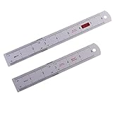 Flameer アルミ　測定用　ルーラー（2本）　定規　インチ　メトリック　15cm＋20cm　多目的
