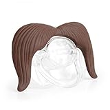 RONGTONGDA 面白い ノベルティ 赤ちゃん用　ベビー用品　おしゃぶり　ニップル　口ひげ付 ハンドルバー 可愛い　幼児 (ブラウン)