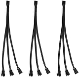 Aypzuke 3パック コンピュータ PC PWM ファン スプリッター ケーブル 1~4 (4ピン+3ピン)。