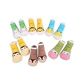 Anti-Slip Grip Soles Cozy Cartoon Baby Socks6 Pairs per Pack (2-4 Years Pic1) [並行輸入品]