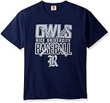 NCAA Rice Owls Baseball Bats半袖快適カラーTシャツ、Xラージ、True Navy