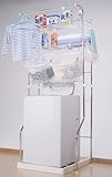 ビーワーススタイル バスケット付伸縮ランドリーラック(幅73-92) (バスケット:ホワイト) WH-1003