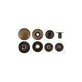WUTA ジャンパーホック シルバーメタルボタン 10セット バネホック レザークラフト 工具（15mm;ブロンズ）